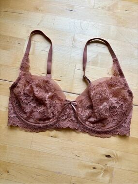Skarlett Blue Minx Lace Balconette Bra in Gleam (Pinky Nude) 30D